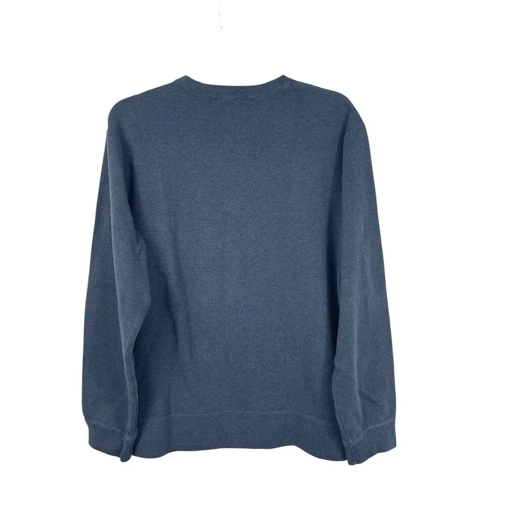 Polo Ralph Lauren XXL V-neck Blue Heavy Ribbed Sweatshirt 100% Cotton Logo